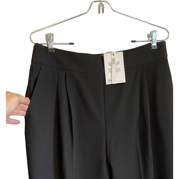 NWT Asos Black Pleated High Rise Dress Ankle Pant Women Sz 10 Tapered Pockets - Picture 3 of 12